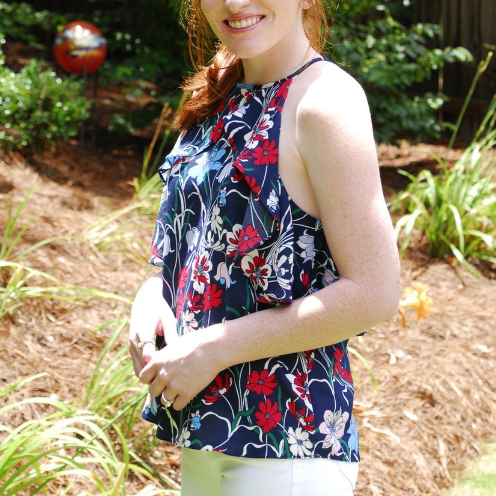Last one! SALE! Floral Ruffle Top
